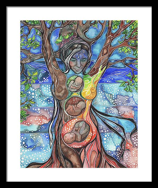 Tree Of Life Framed Print featuring the painting Tree of Life - Cha Wakan by Tamara Phillips