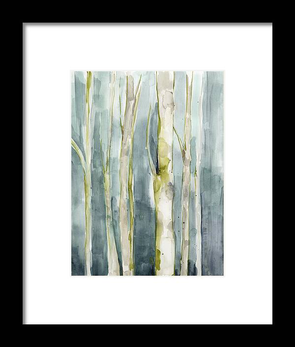 Landscapes & Seascapes Framed Print featuring the painting Treeline Watercolor I by Jennifer Goldberger
