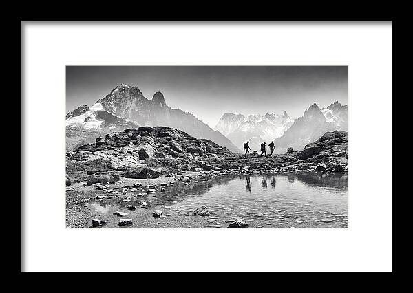 Mountains Framed Print featuring the photograph Trekking by Mihai Ian Nedelcu