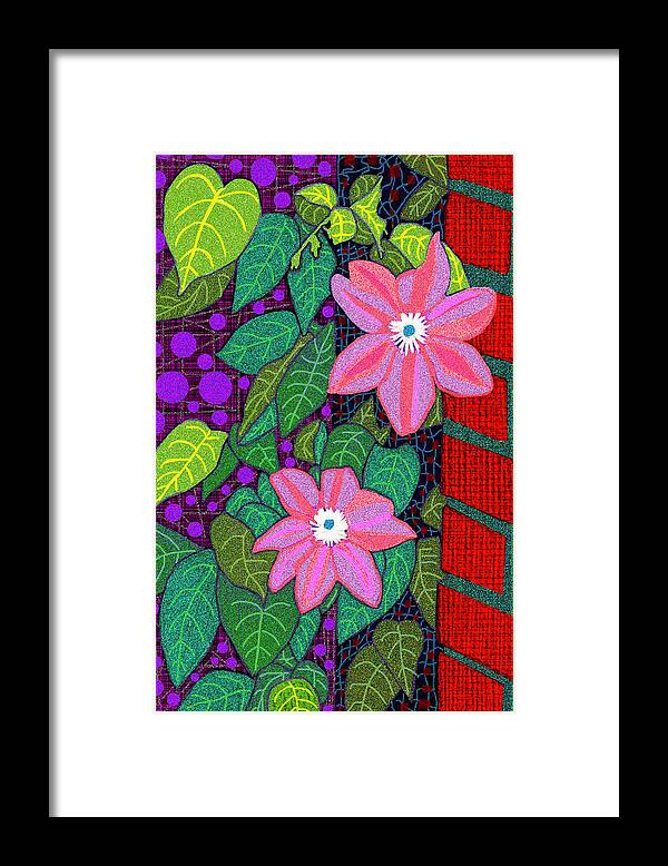 Smokey Mountains Framed Print featuring the digital art Trellis Blooms by Rod Whyte