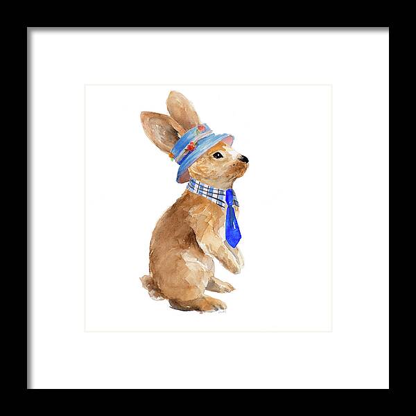 Trendy Framed Print featuring the painting Trendy Meadow Buddy I (tie) by Lanie Loreth