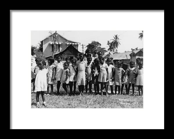 Education Framed Print featuring the photograph Trinidad Schoolgirls by Fox Photos