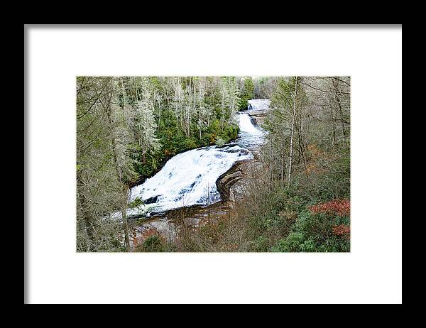 Steve Bunch Framed Print featuring the photograph Triple Falls North Carolina by Steve Bunch