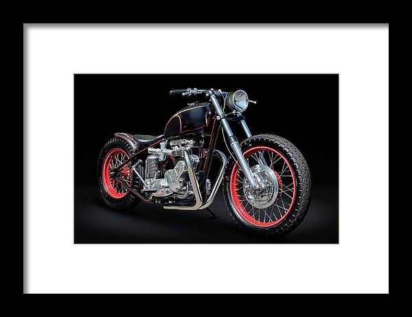 Triumph Framed Print featuring the photograph Triumph Bobber by Andy Romanoff