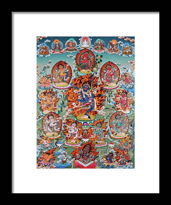 Deity Framed Print featuring the painting Troma Nagmo with Retinue by Images of Enlightenment