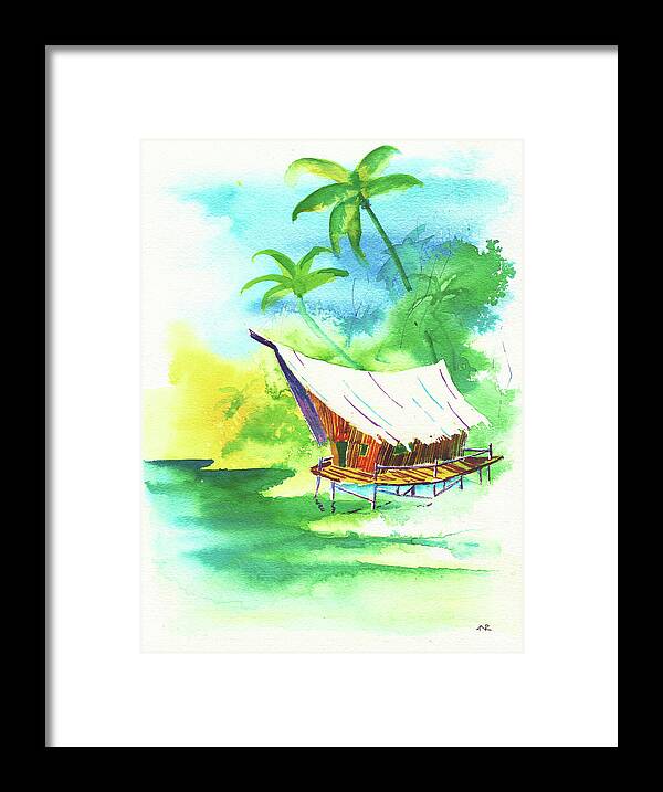 Water Framed Print featuring the painting Tropic Life 8 by Nelson Ruger