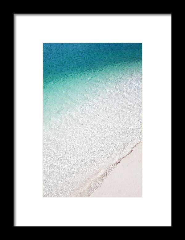 Tranquility Framed Print featuring the photograph Tropical Beach Shoreline With Blue Water by Justin Lewis