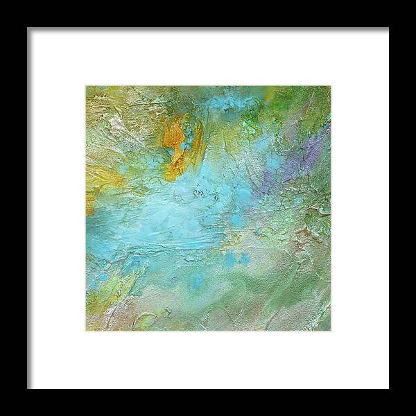 Abstract Framed Print featuring the painting Tropical Currents II by Sheila Finch