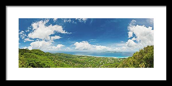 Tropical Rainforest Framed Print featuring the photograph Tropical Island Blue Ocean Idyllic by Fotovoyager