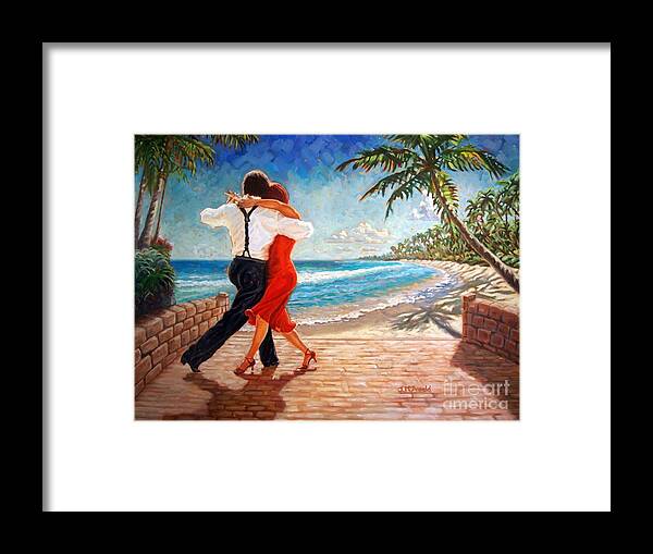 Tango Framed Print featuring the painting Tropical Tango by Janet McDonald