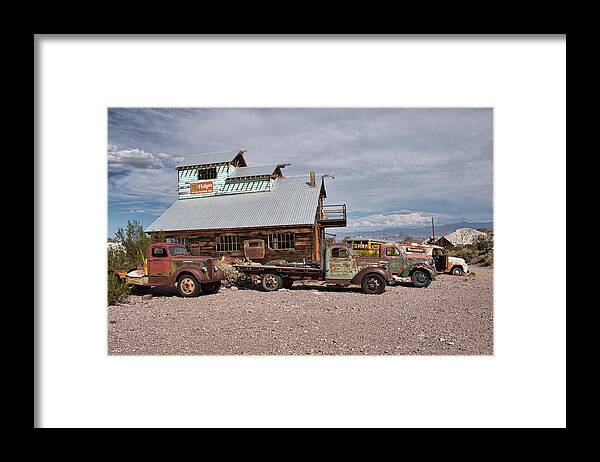 Nelson Framed Print featuring the photograph Trucks Lined Up in Nelson by Kristia Adams