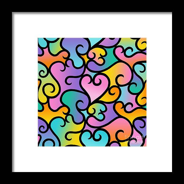 Abstract Framed Print featuring the mixed media True Shades of LOve by Heather Schaefer