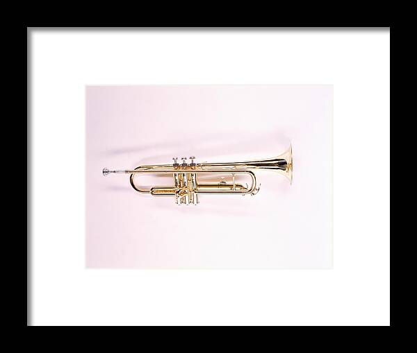 White Background Framed Print featuring the photograph Trumpet by Howard Kingsnorth
