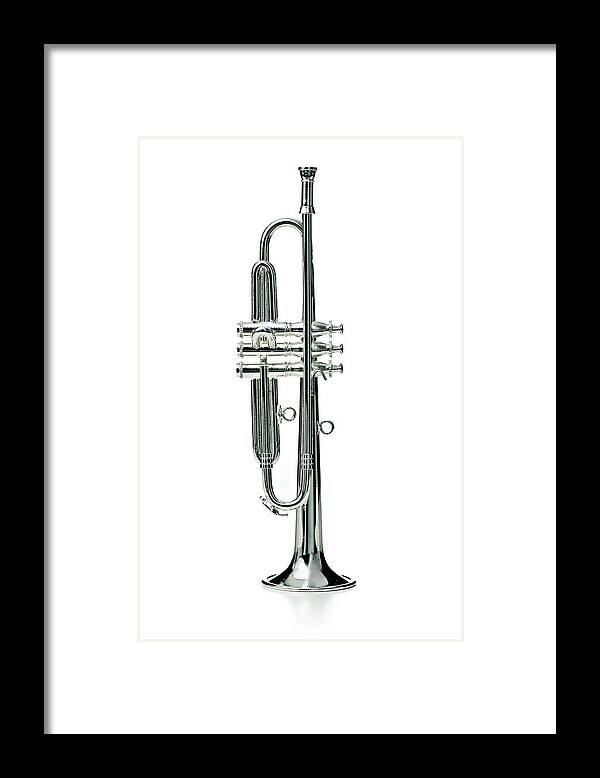 White Background Framed Print featuring the photograph Trumpet by Thepalmer