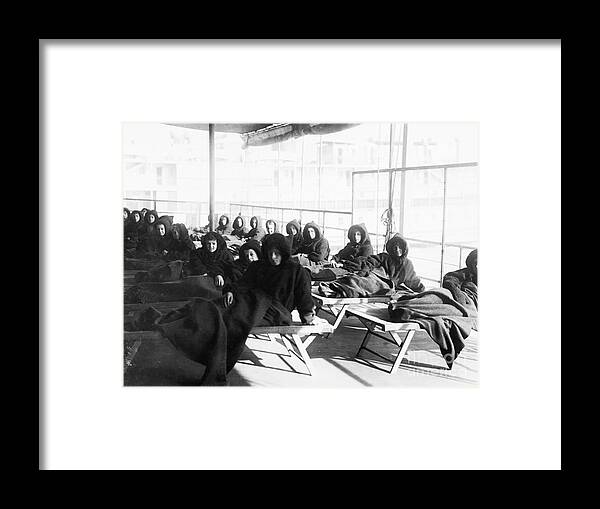 Education Framed Print featuring the photograph Tubercular Children On School Boat by Bettmann