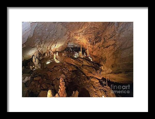 Tuckaleechee Caverns Framed Print featuring the photograph Tuckaleechee Caverns Big Room Stalagmites by David Oppenheimer
