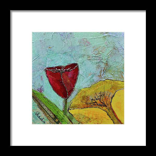 Wall Art Metal Prints Tulip Flower Tulips Red Yellow Blue Green Garden Tulip Festival Holland Holland Mi Michigan Red Flowers Yellow Flower Yellow Tulip Framed Print featuring the painting Tulip Festival V by Shadia Derbyshire
