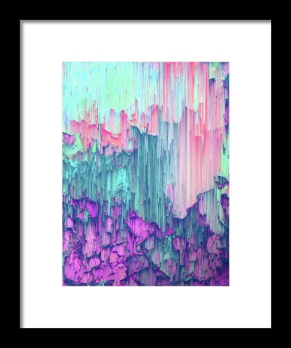 Glitch Framed Print featuring the digital art Tulip Stream by Jennifer Walsh