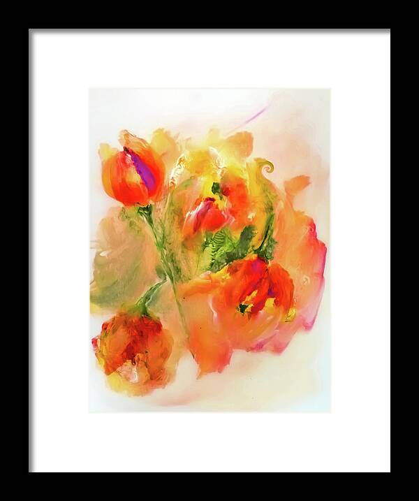 Tulip Framed Print featuring the painting Tulip Wind by Lisa Kaiser
