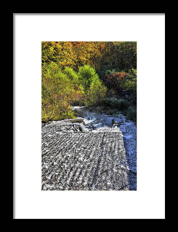 Autumn Framed Print featuring the photograph Turning Leaves Flowing Water by Luke Moore