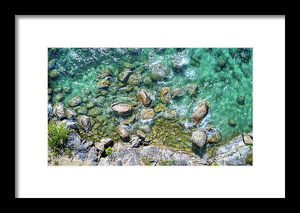 Lake Tahoe Framed Print featuring the photograph Turquoise Waters Top Down View Lake Tahoe Nevada by Anthony Giammarino