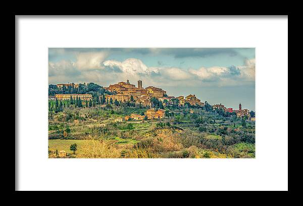 Montepulciano Framed Print featuring the photograph Tuscan Hill Town by Marcy Wielfaert
