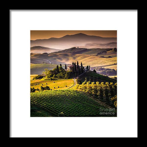 Country Framed Print featuring the photograph Tuscany Italy - Landscape by Ronnybas Frimages