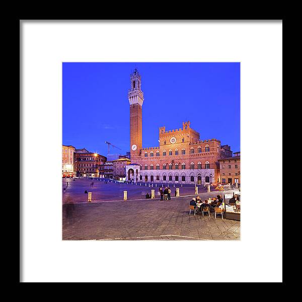 Estock Framed Print featuring the digital art Tuscany, Siena, Torre Del Mangia by Luigi Vaccarella