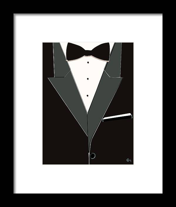 Tuxedo Black Tie Framed Print featuring the drawing Tuxedo Black Tie by Cecely Bloom
