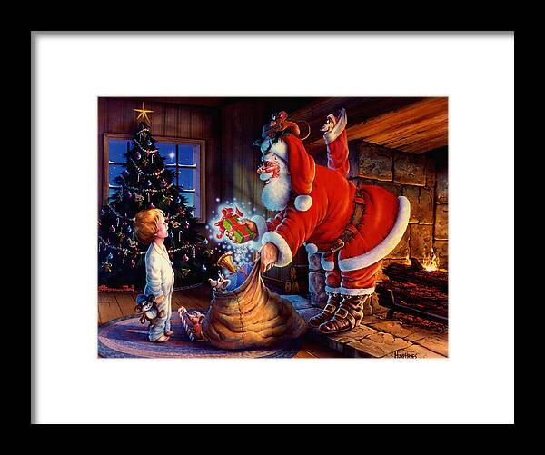 Michael Humphries Framed Print featuring the painting 'Twas the Night Before Christmas by Michael Humphries