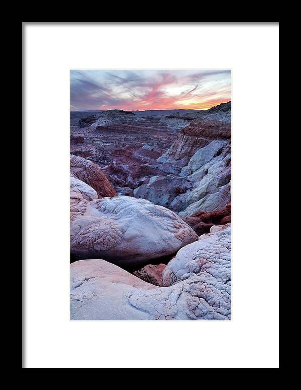 Scenics Framed Print featuring the photograph Twilight Landscape At Paria Rimrocks by Rezus