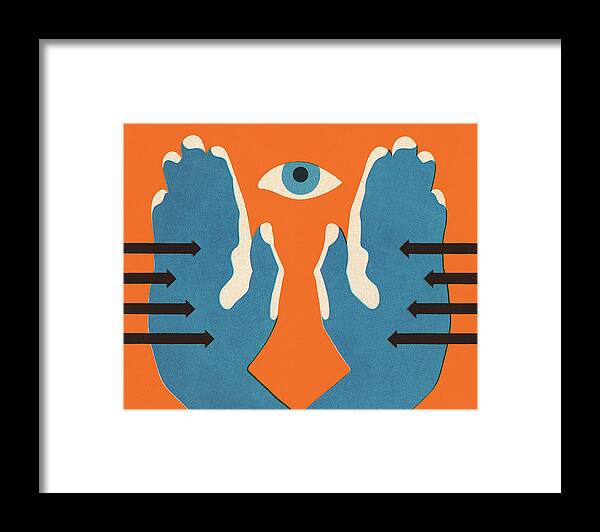 Applaud Framed Print featuring the drawing Two Hands and an Eye by CSA Images