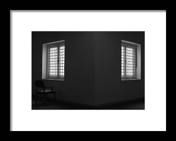 Spiritual Framed Print featuring the photograph Two Windows One Chair by Prakash Ghai