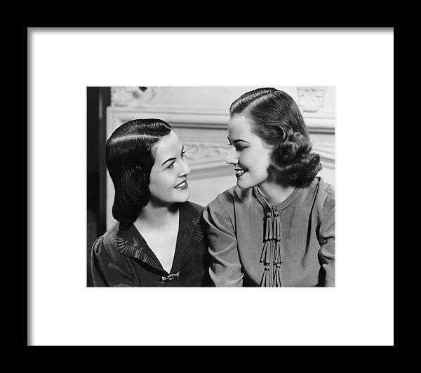 People Framed Print featuring the photograph Two Women Talking by George Marks