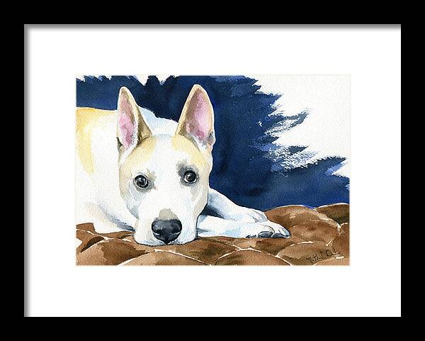 Dog Framed Print featuring the painting Ty Dog Portrait by Dora Hathazi Mendes