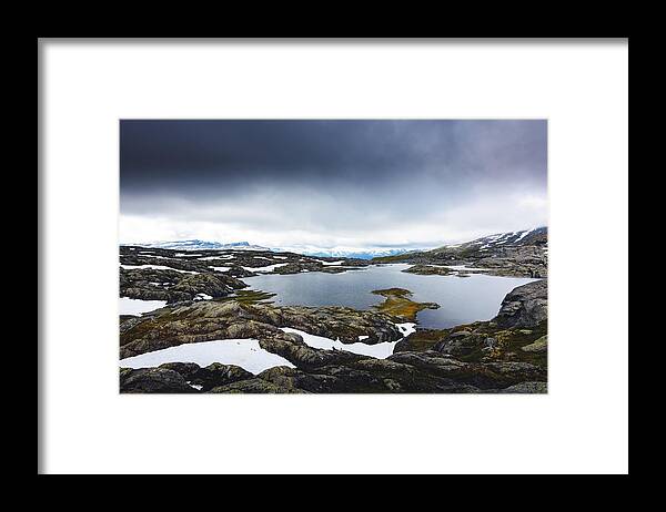 Landscape Framed Print featuring the photograph Typical Norwegian Landscape With Snowy by Ivan Kmit