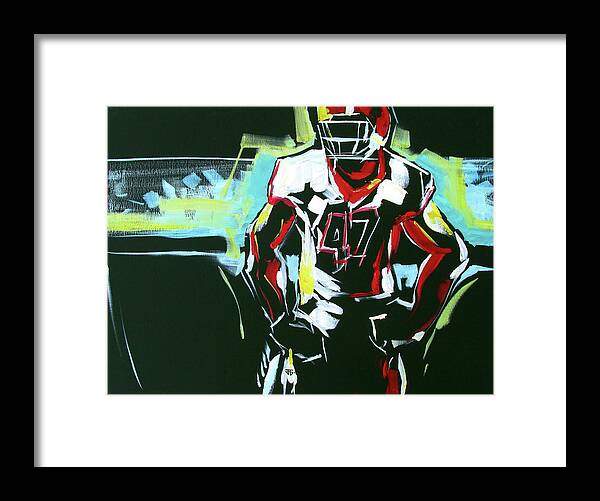 Uga Football Framed Print featuring the painting UGA Pose by John Gholson