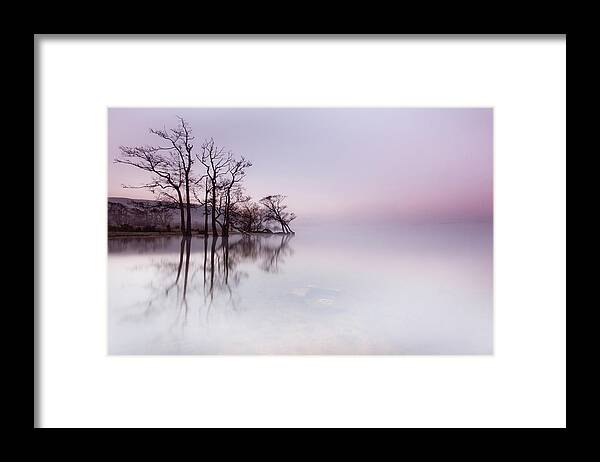 Landscape Framed Print featuring the photograph Ullswater Mist at Sunrise by Anita Nicholson