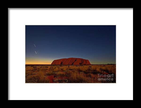 Uluru-kata Tjuta National Park Framed Print featuring the photograph Uluru In The Moonlight by Simonbradfield
