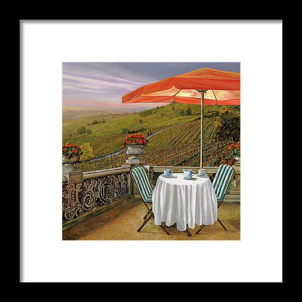 Vineyard Framed Print featuring the painting Un Caffe' Nelle Vigne by Guido Borelli