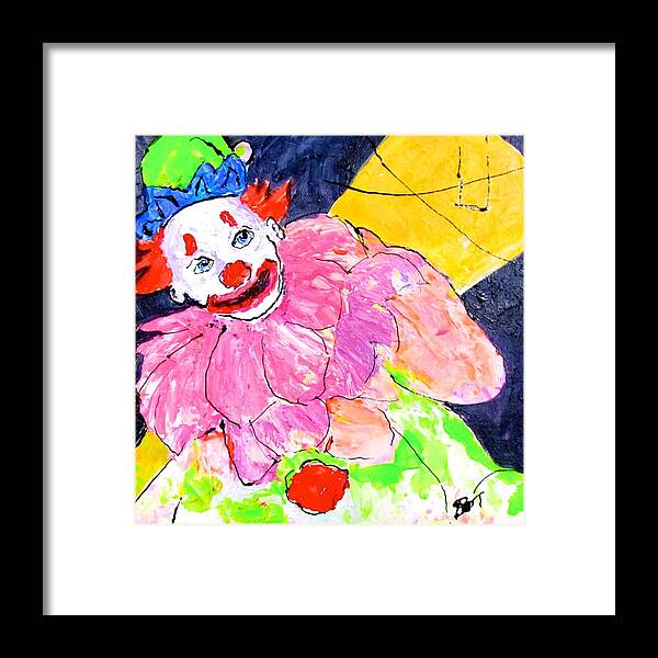 Clown Framed Print featuring the painting Under the Big Top by Barbara O'Toole
