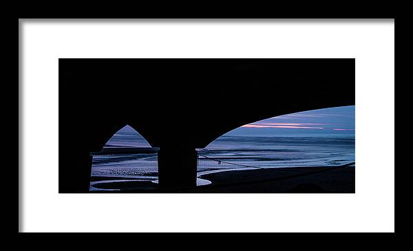 Abstract Framed Print featuring the photograph Under the bridge to the ocean by Local Snaps Photography