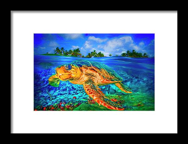 Clouds Framed Print featuring the photograph Under the Waves Painting by Debra and Dave Vanderlaan
