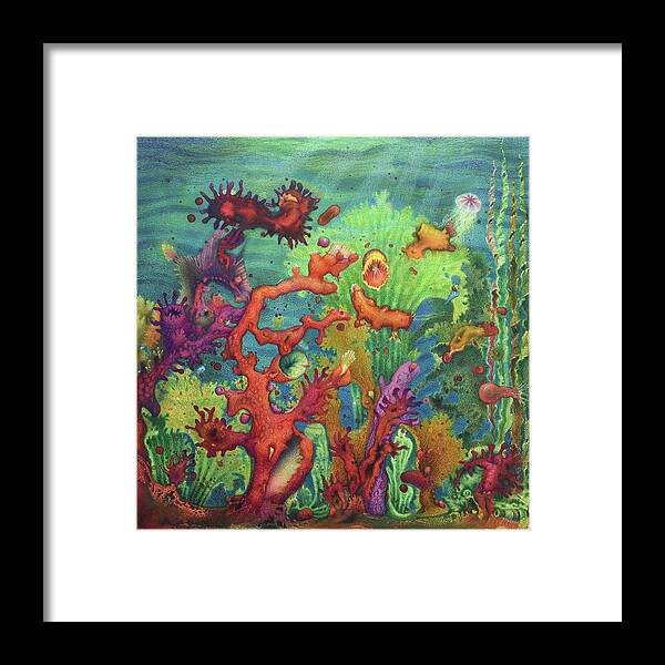 Undersea World Framed Print featuring the painting Undersea II by Lynn Bywaters
