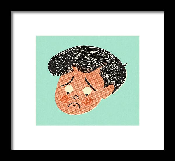 Adolescence Framed Print featuring the drawing Unhappy Person by CSA Images