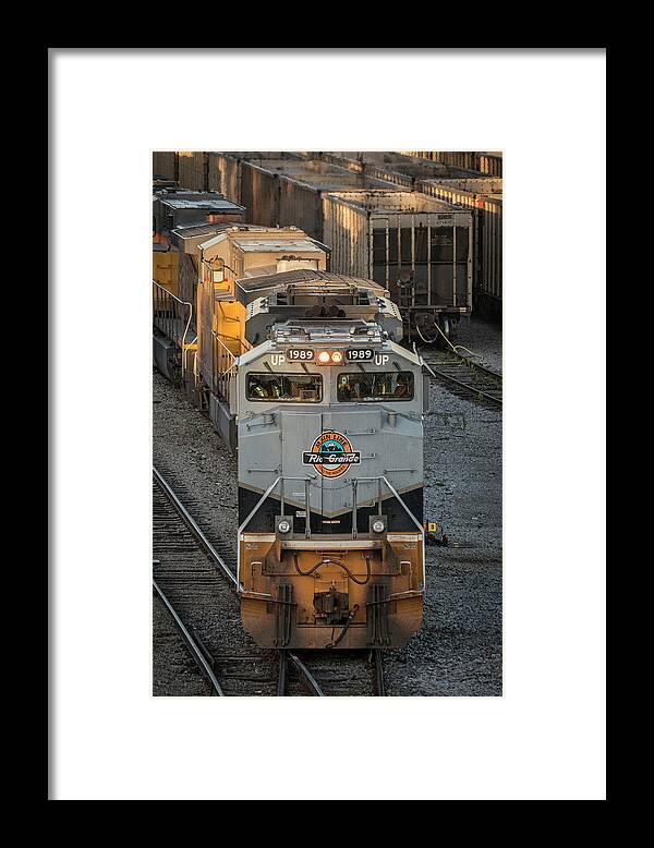 Railroad Framed Print featuring the photograph Union Pacific 1989 Rio Grande Heritage Unit by Jim Pearson