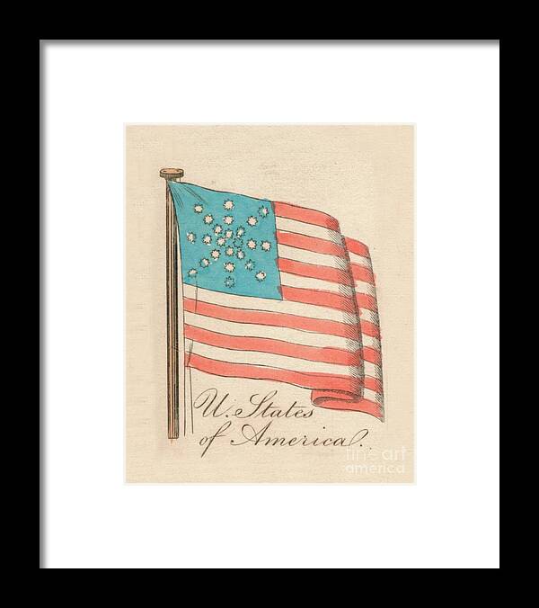 Engraving Framed Print featuring the drawing United States Of America, 1838 by Print Collector