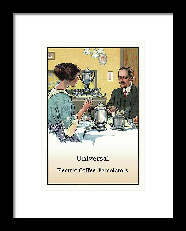 Coffee Framed Print featuring the painting Universal Electric Coffee Percolators by Unknown