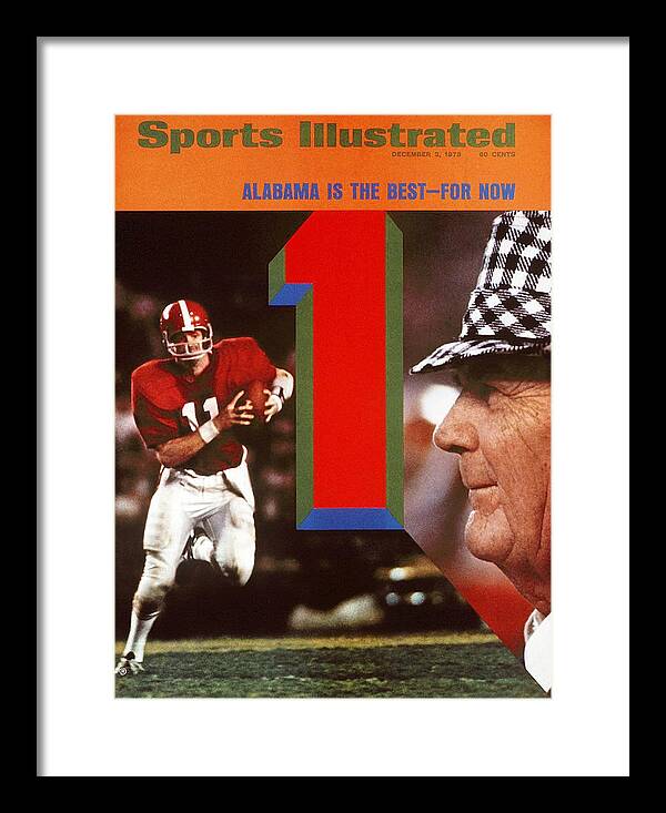 Bear Bryant Framed Print featuring the photograph University Of Alabama Coach Paul Bear Bryant And Qb Gary Sports Illustrated Cover by Sports Illustrated