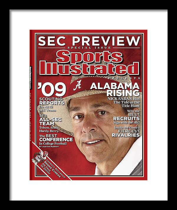 Magazine Cover Framed Print featuring the photograph University Of Alabama Head Coach Nick Saban Sports Illustrated Cover by Sports Illustrated